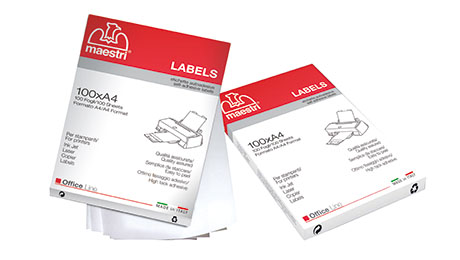 Self-adhesive labels for printers